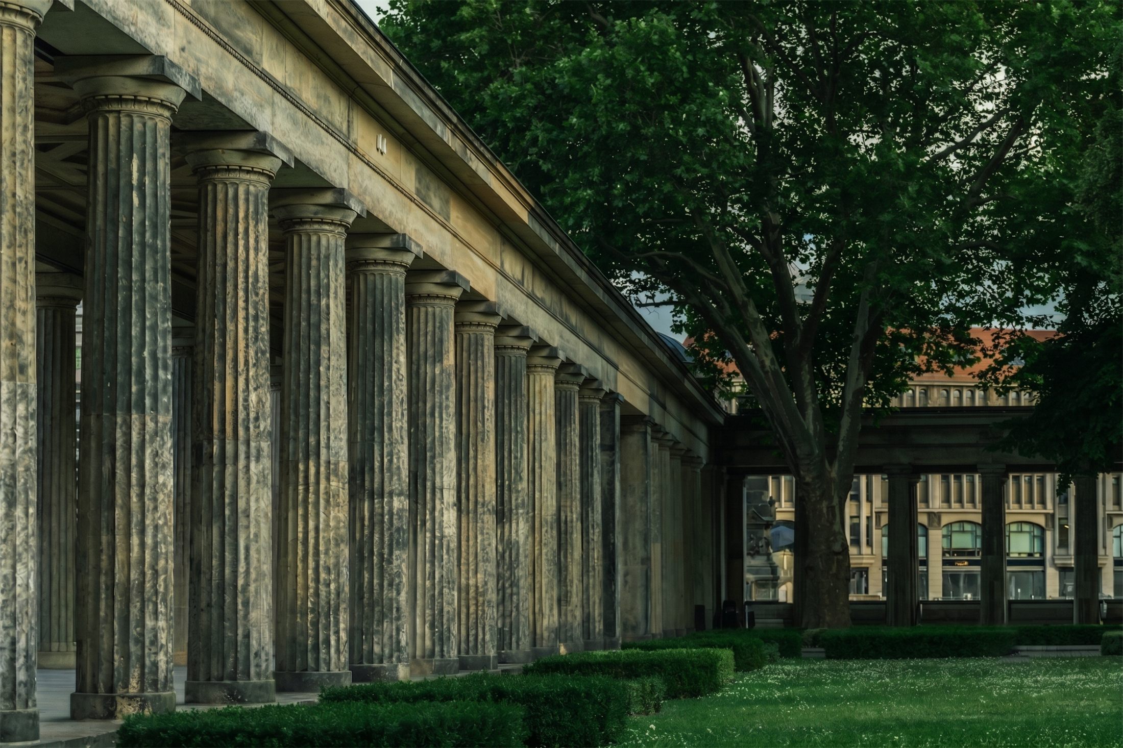 Classical courthouse colonnade